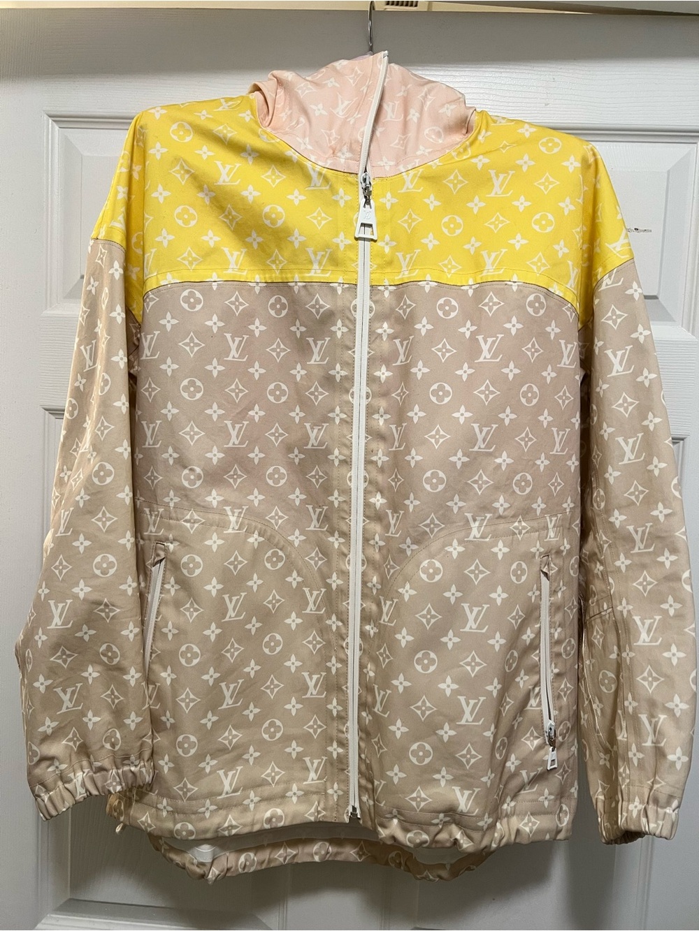Louis Vuitton Yellow and Blush Monogram Zip Jacket
